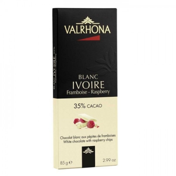 VALRHONA TABLETTE 85GR IVOIRE FRAMBOISE 35% 12370