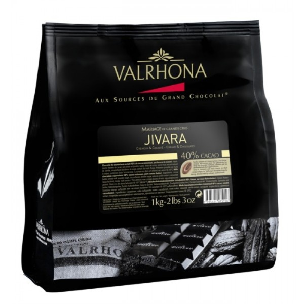 VALRHONA JIVARA 1KG LACTEE FEVES 40%(12388)