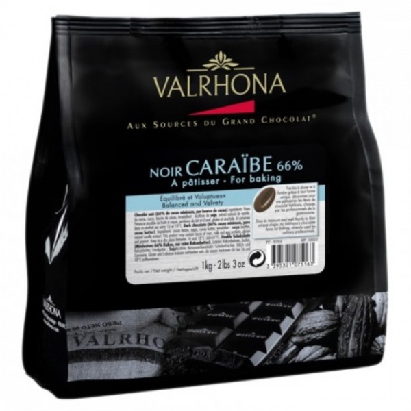 VALRHONA CARAIBE FEVES 66% 1KG (12387)