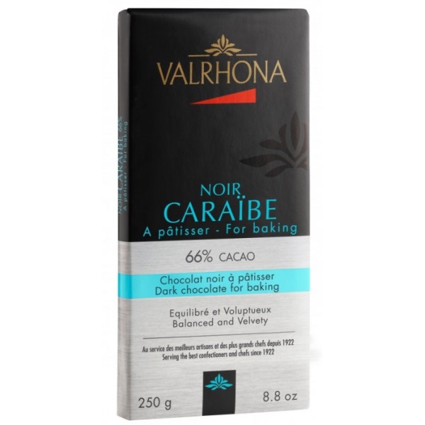 VALRHONA TABLETTE 250GR CARAIBE 66% MINI BLOCK